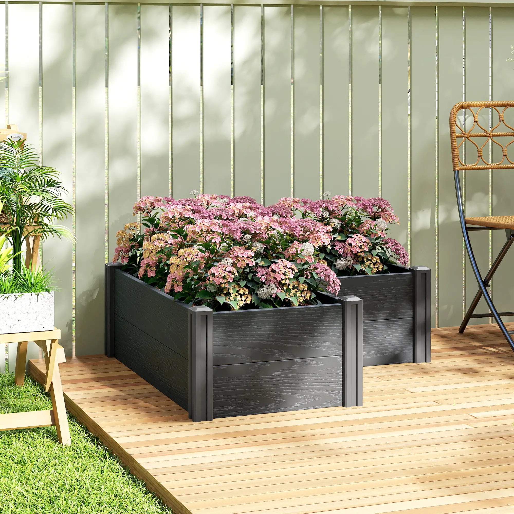Vinyl Raised Garden Bed Kit, 3 x 3 x 1ft, Elevated Planter Box Wooden Planter Boxes at Gallery Canada