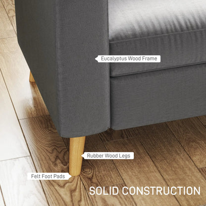 L Shaped Sectional Sofa, Reversible Chaise, Wooden Legs, Dark Grey 3-Seater Sofas at Gallery Canada