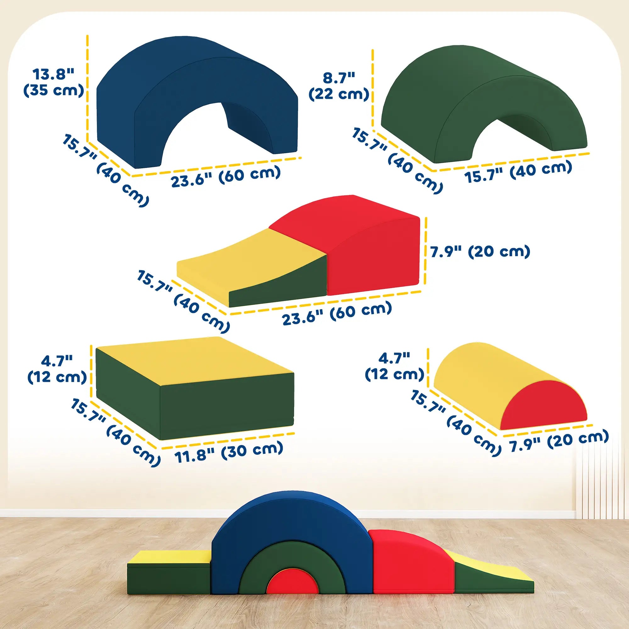 Toddlers Climbing Toys, 5-Piece Foam Blocks, Soft Play Set Kids Gym & Playmats at Gallery Canada