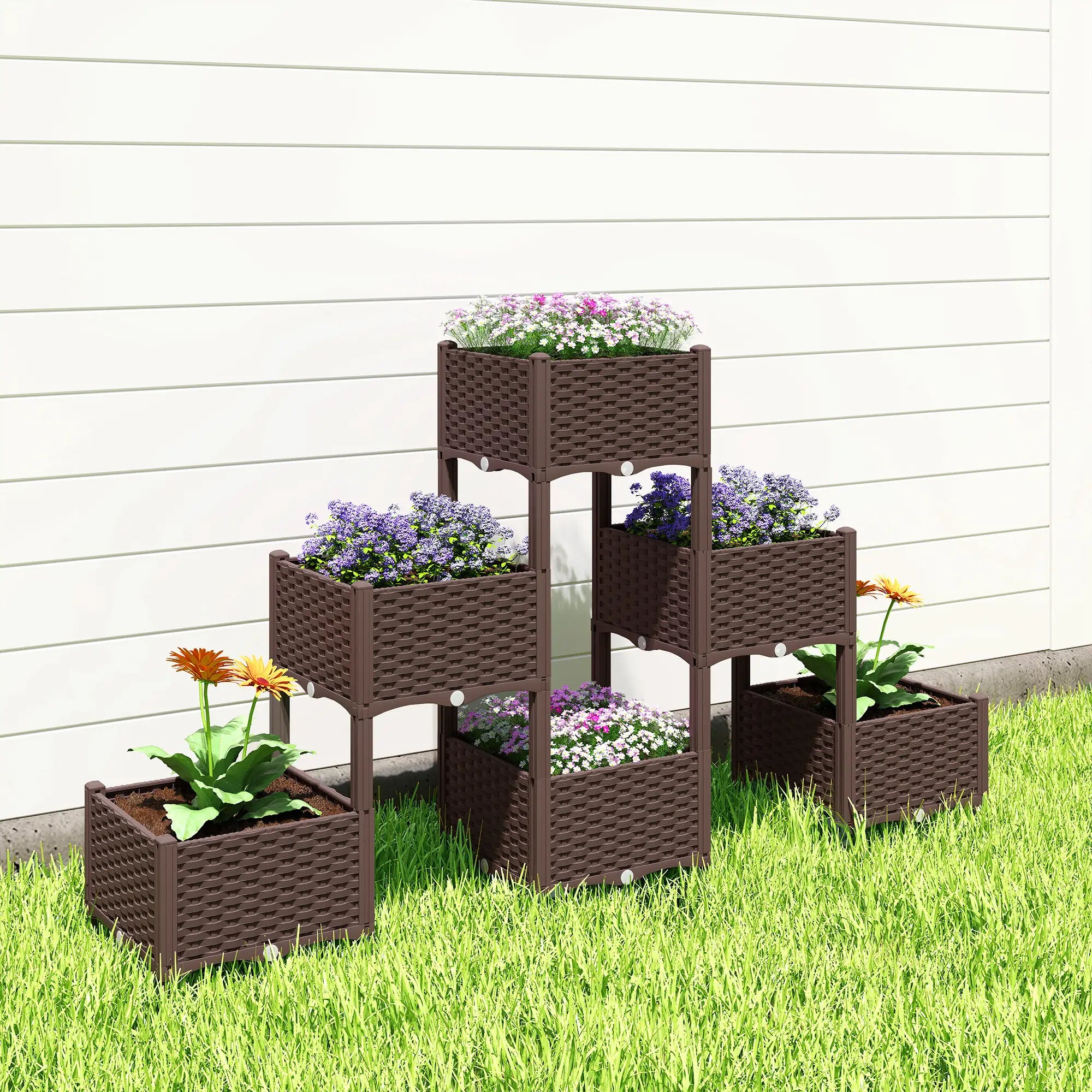 Plastic Raised Garden Bed With Legs, Self Watering Elevated Planter Box Elevated Garden Beds at Gallery Canada