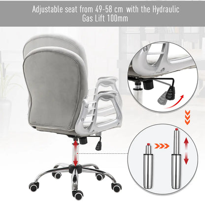 Ergonomic Office Chair, Adjustable Height, Padded Seat, Grey Task Chairs at Gallery Canada