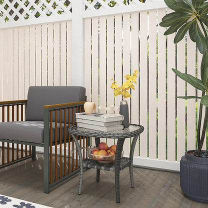 Outdoor Coffee Table With Storage Shelf, Hand-Woven Wicker Side Table, Mix Grey Patio Side Tables at Gallery Canada
