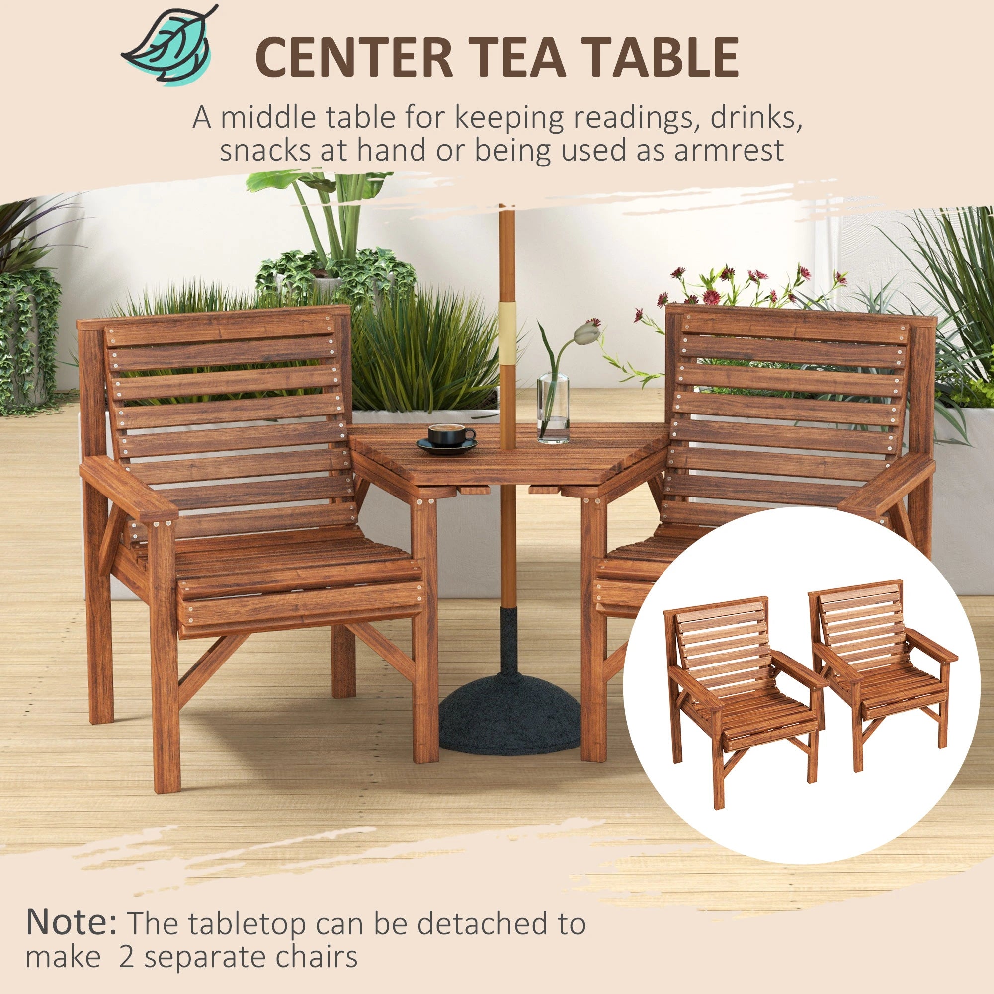 3Pcs Outdoor Bench Set, Backyard, Balcony, Tan Brown Outdoor Benches at Gallery Canada