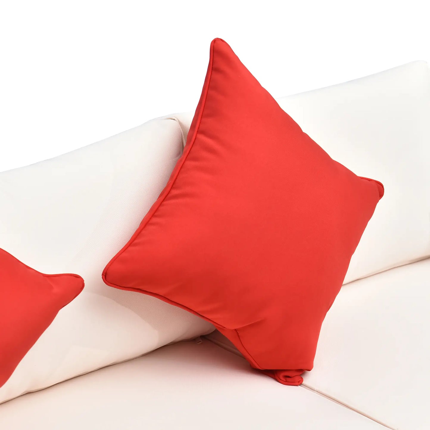 6-Piece Outdoor PE Rattan Sofa Set, Thick Cushions, Glass Top Table, Dark Coffee, Cream White Patio Furniture Sets at Gallery Canada