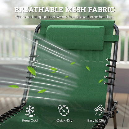Folding Lounge Chair, Adjustable Chaise With Headrest, Reclining Cot, Green Lounger Chairs at Gallery Canada