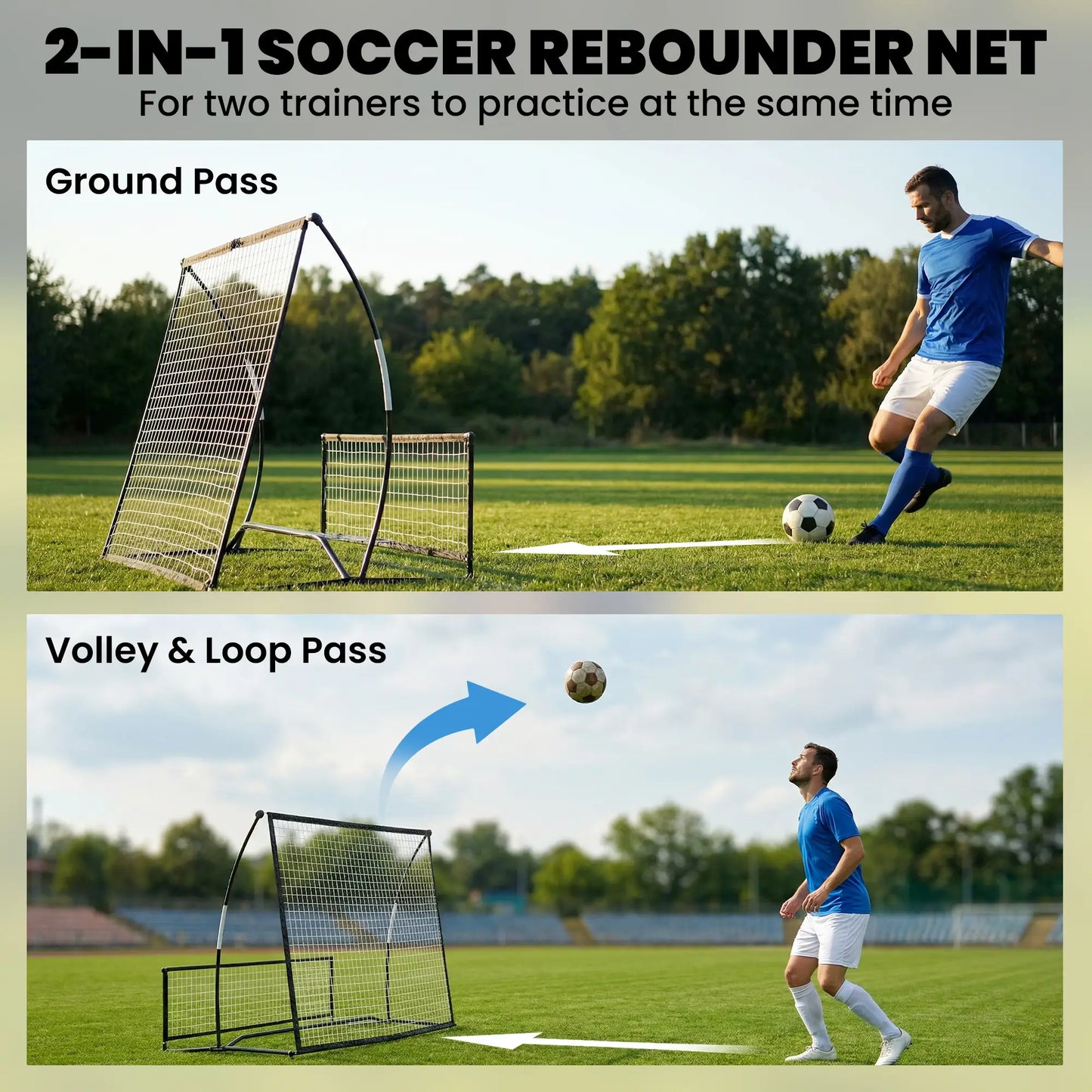 2-In-1 Portable Soccer Rebounder Net, Foldable, With Carry Bag Soccer at Gallery Canada