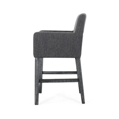 Upholstered Counter Stool, Rubberwood Frame, 24" L x 23" W x 39.5" H, Charcoal Gray Bar Stools at Gallery Canada