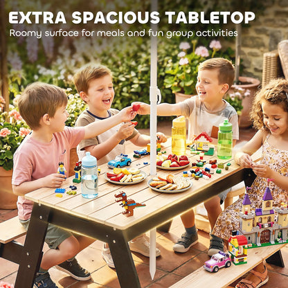Kids Picnic Table with Umbrella, 3 in 1 Wooden Sand &; Water Table with 2 Hidden Play Boxes for Patio, Ages 3-6 Kids Outdoor Furniture at Gallery Canada