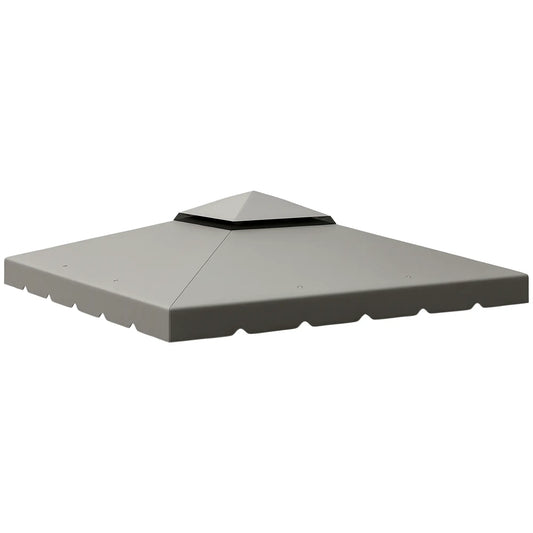 10' x 10' Gazebo Replacement Canopy, Double Vented Roof, Grey Gazebo Canopy Replacement Light Grey at Gallery Canada