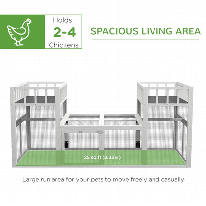 7.3' x 3.6' Wooden Chicken Coop, Storage Shelf, White Chicken Coops at Gallery Canada