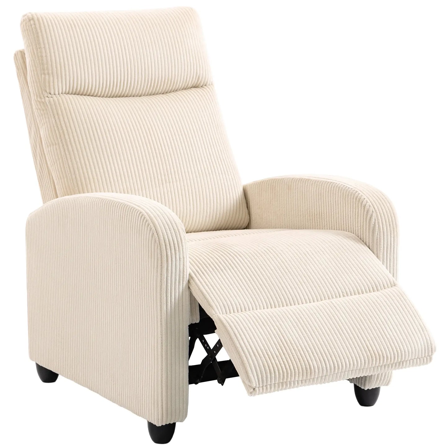 Manual Fabric Recliner Chair, Single Reclining Sofa, Padded Seat, Beige Sofas & Reclining Chairs Beige at Gallery Canada