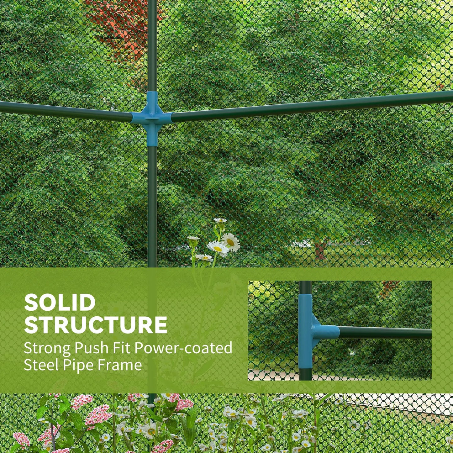 8' x 4' Crop Cage, Plant Protection Tent, Zippered Doors, Vegetable Garden