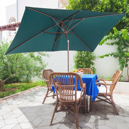 6.5x10ft Rectangle Aluminum Tilt Patio Umbrella, Green