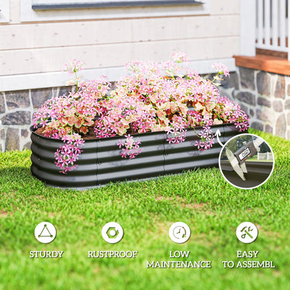 4.9 x 2 x 1ft Galvanized Raised Garden Bed, Metal Planter Box, Dark Grey Raised Garden Beds at Gallery Canada