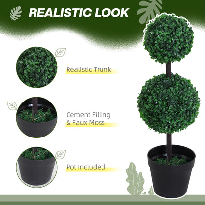 Artificial Topiary Tree Set, 2 Ball Design, Home Office Decor, Dark Green Artificial Trees at Gallery Canada
