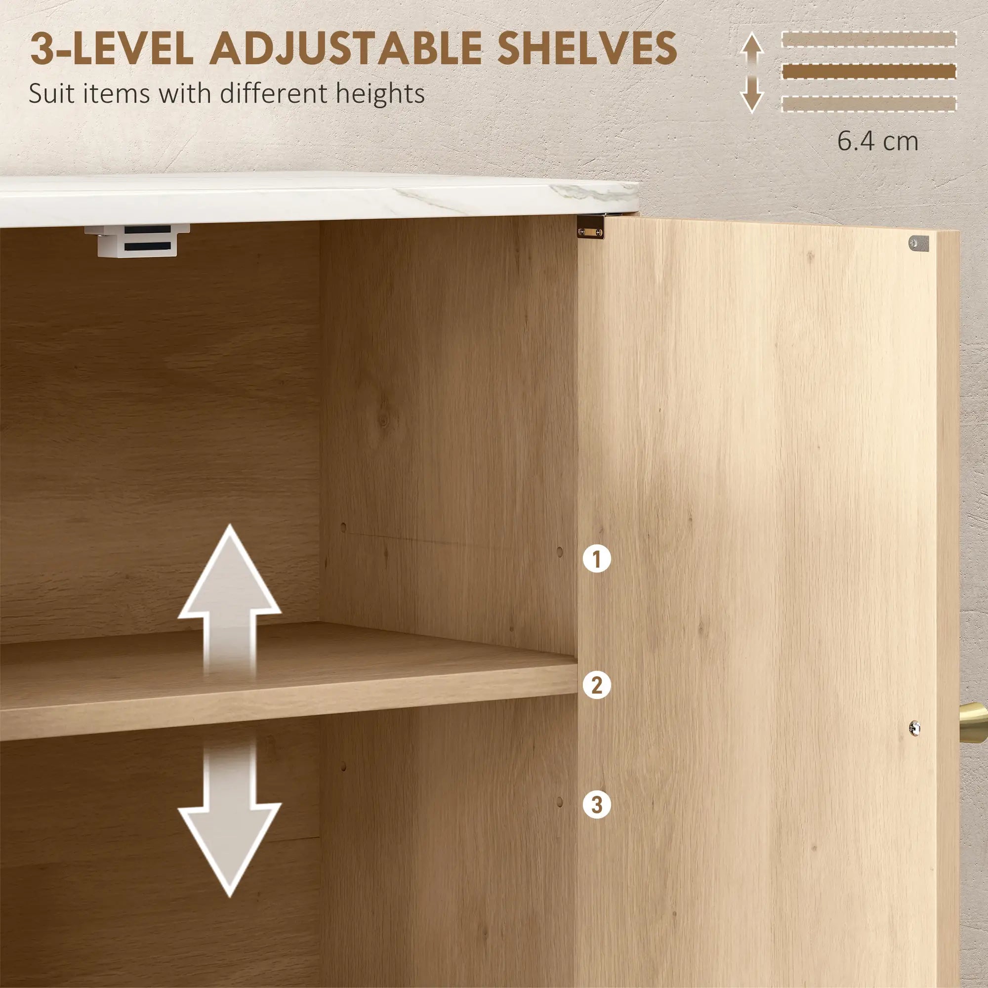 Wall Mounted Medicine Cabinet, Adjustable Shelf, Oak, Marble Top Bathroom Cabinets at Gallery Canada