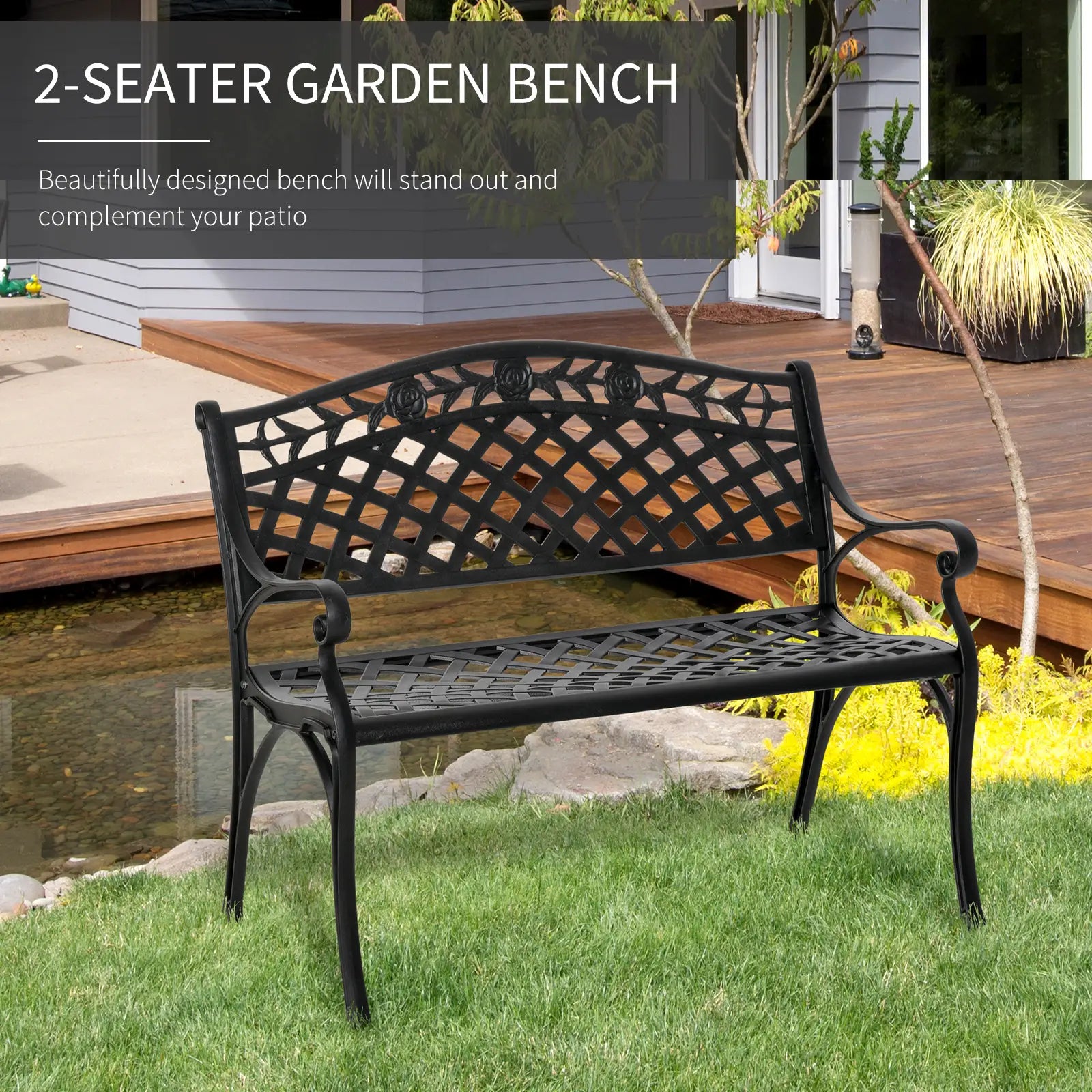 Garden Bench With Aluminum Frame, 40