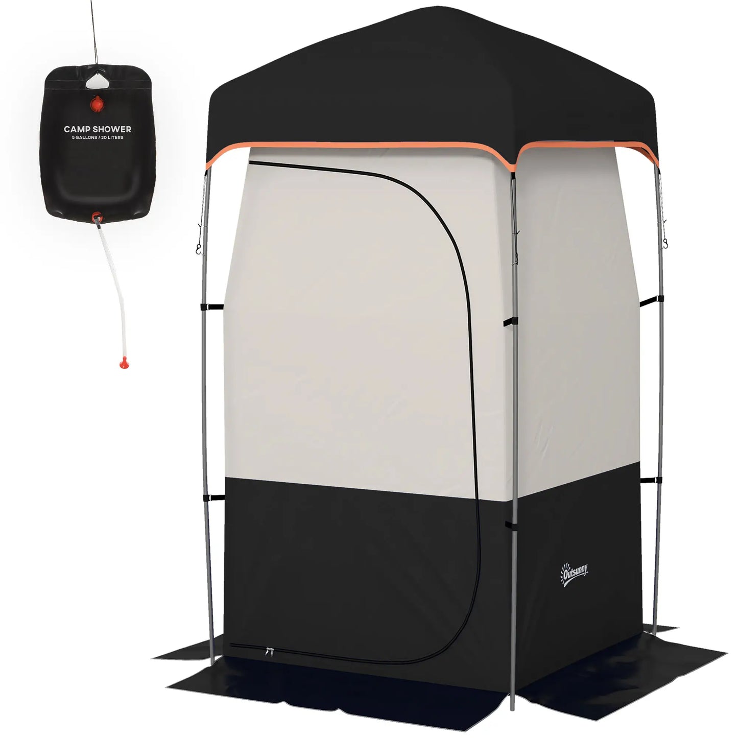 Camping Shower Tent, Portable Privacy Shelter, Black Camping Tents Black at Gallery Canada