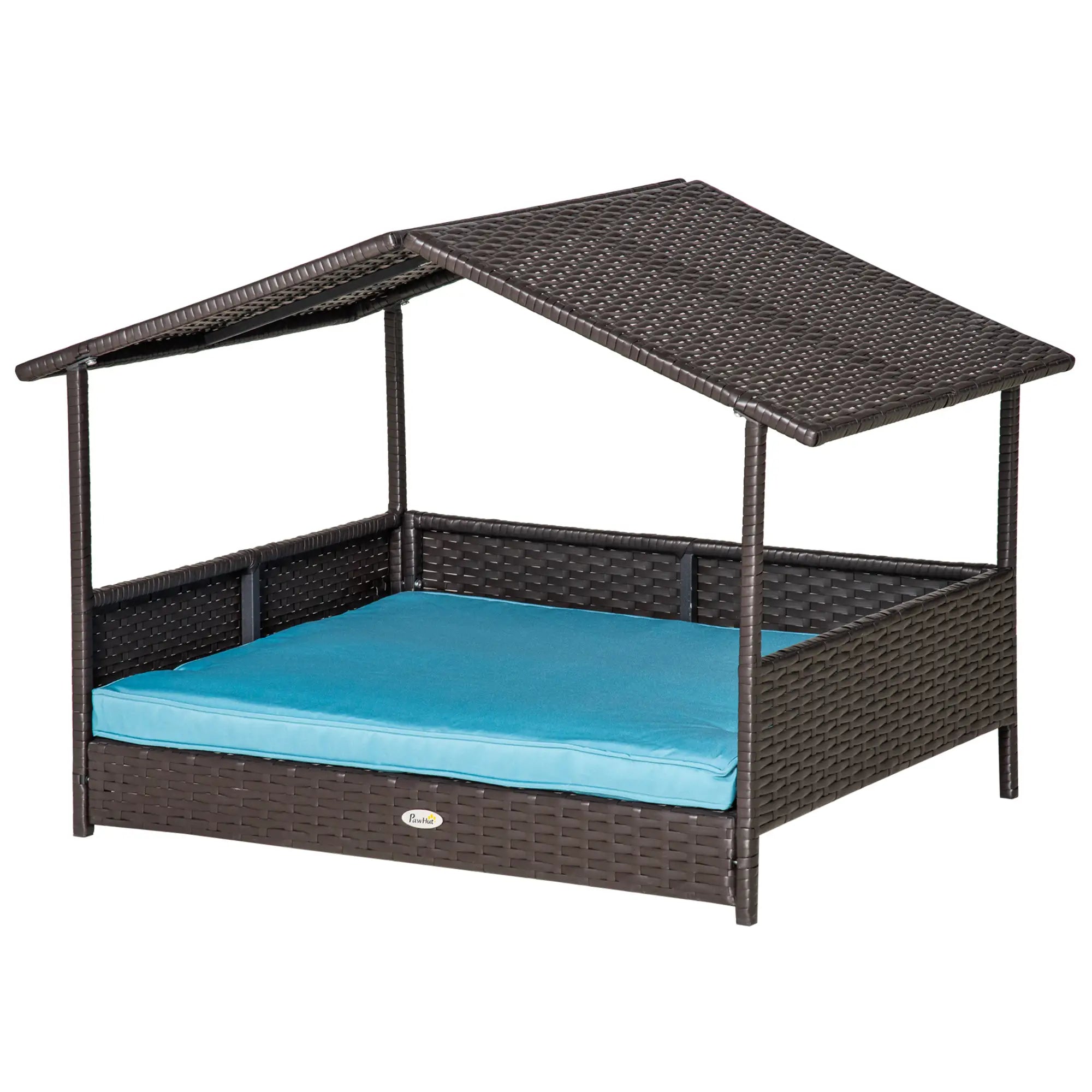 Wicker Pet House Dog Bed, Indoor Outdoor Rattan Furniture with Cushion Houses, Kennels & Pens at Gallery Canada