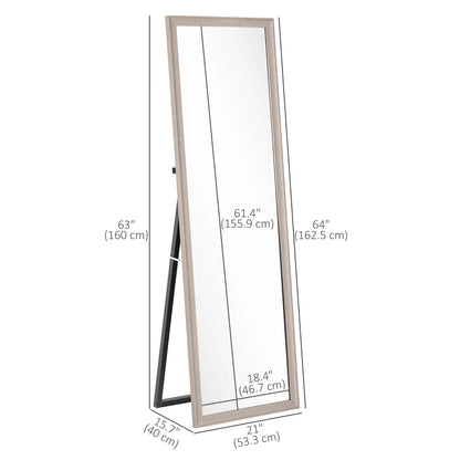 64" x 21" Rectangular Full Length Mirror, Gunmetal Silver Full Length Mirrors at Gallery Canada