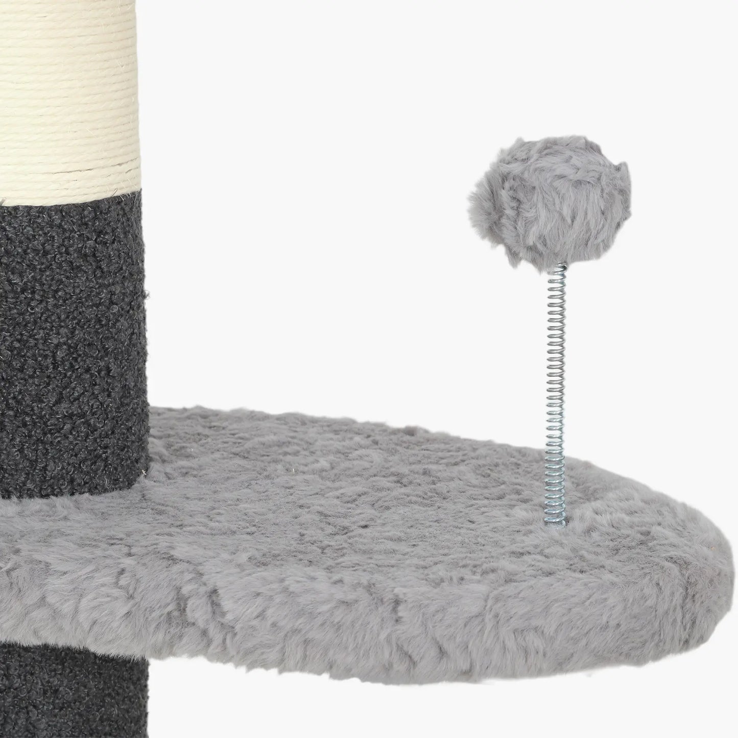 88.5"-100.5" Floor to Ceiling Cat Tree, Scratching Posts, Cloud Platforms, Dangling Balls, Grey Floor to Ceiling Cat Trees at Gallery Canada