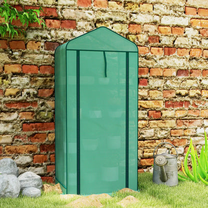 Mini Greenhouse With Screen Roof, 27.6" x 19.7" x 62.2", Green
