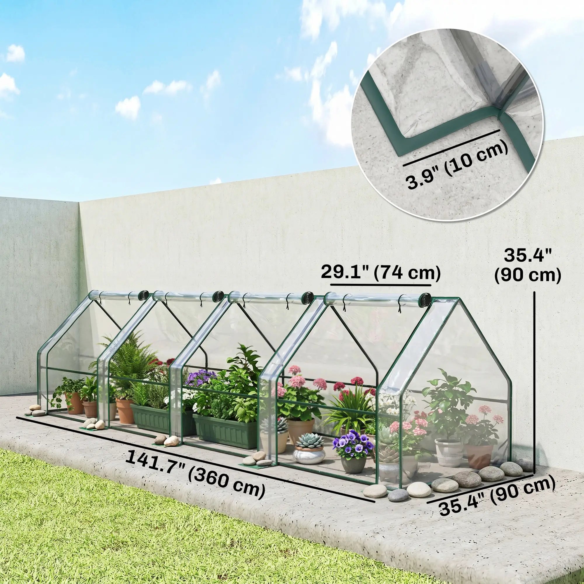 Portable Mini Greenhouse, Growing Tent, w/ Zippered Doors, Clear Greenhouses at Gallery Canada