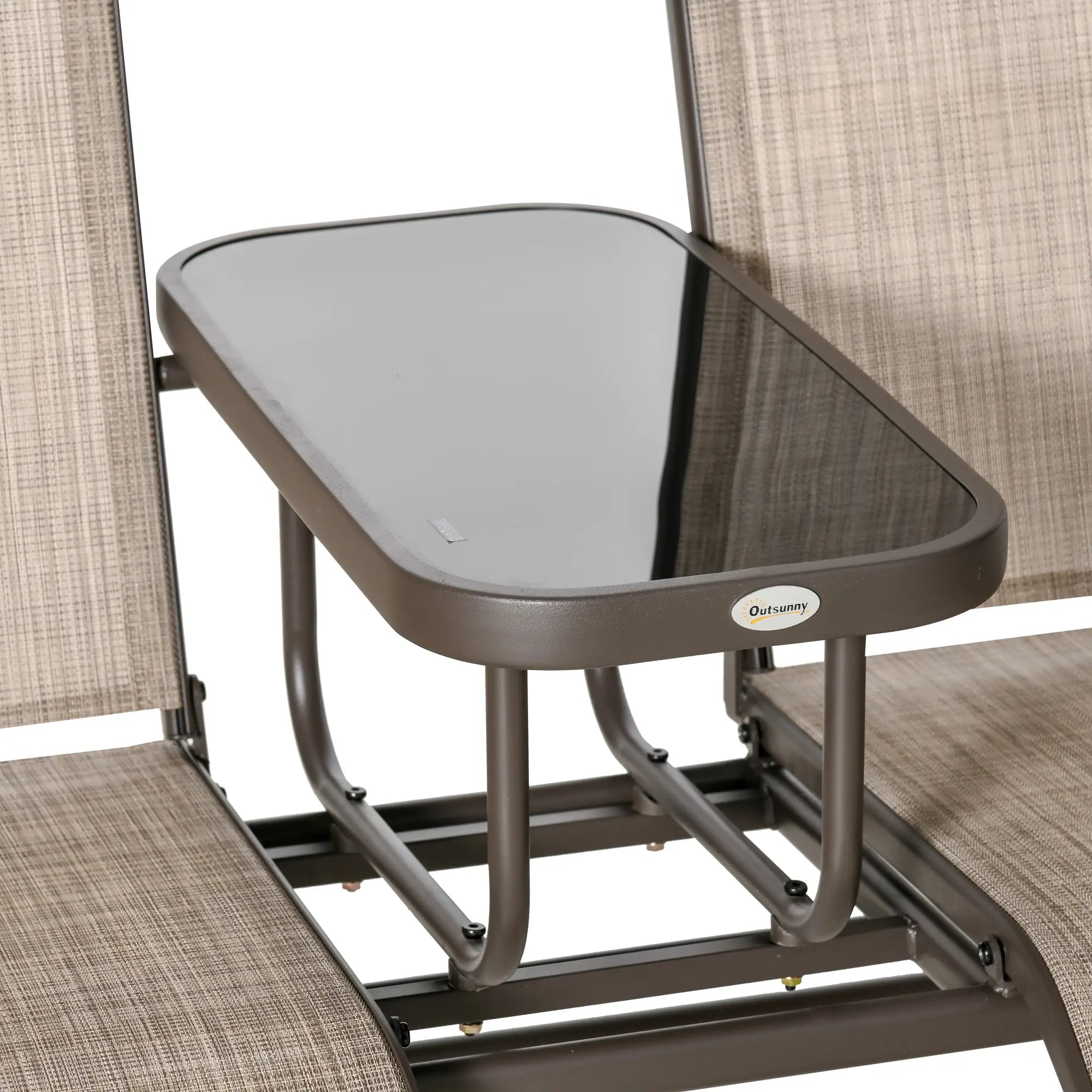 2 Person Patio Glider Rocking Chair, Outdoor Loveseat, Flaxen Outdoor Gliders at Gallery Canada
