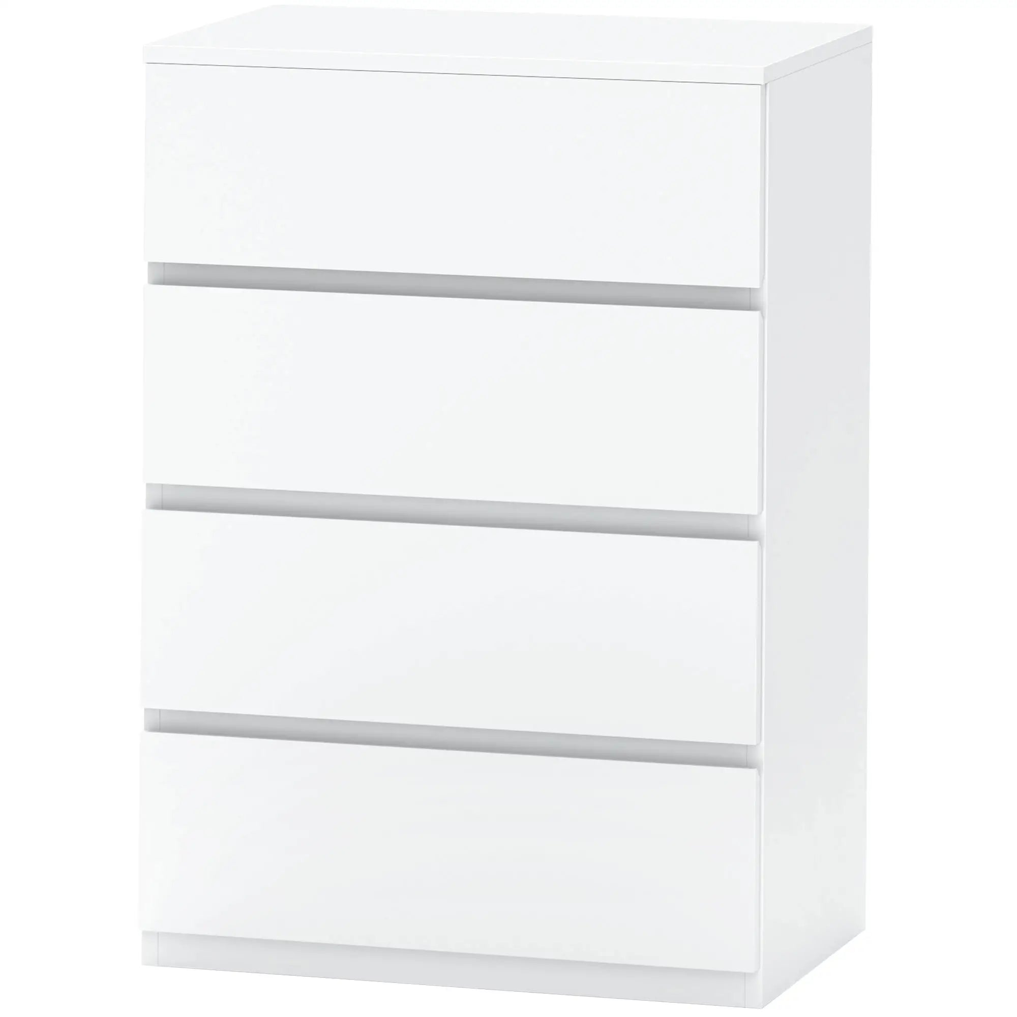 4 Drawer Chest, Freestanding Storage Unit, White Storage Cabinets White at Gallery Canada