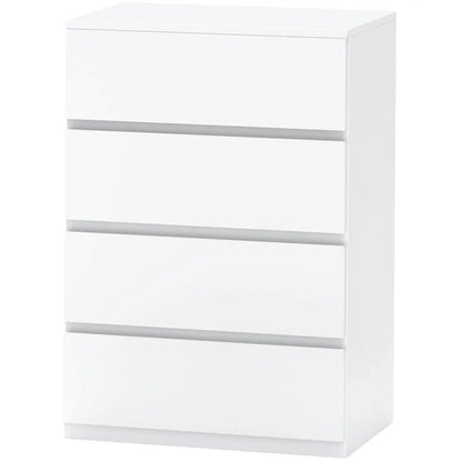 4 Drawer Chest, Freestanding Storage Unit, White Storage Cabinets White at Gallery Canada