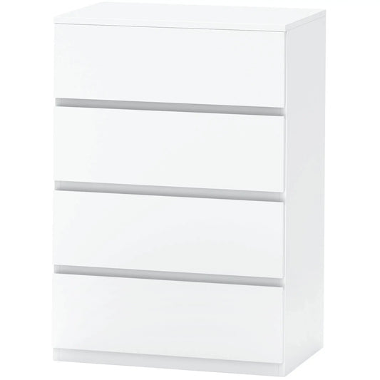 4 Drawer Chest, Freestanding Storage Unit, White Storage Cabinets White at Gallery Canada