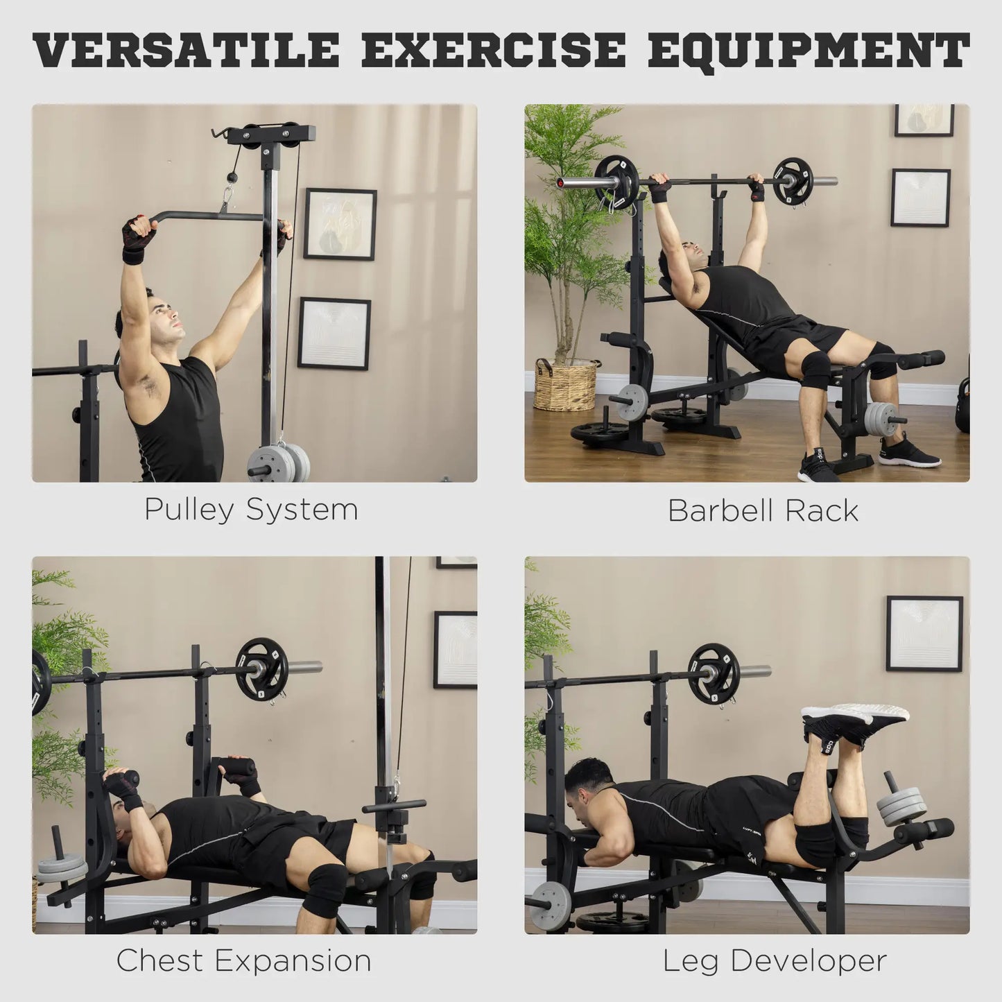 Adjustable Weight Bench with Pulley System for Home Gym Full Body Workout Weight Benches at Gallery Canada