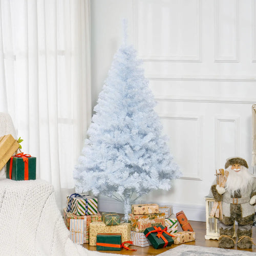 5ft Artificial Christmas Tree, 536 Branch Tips, Metal Stand, White