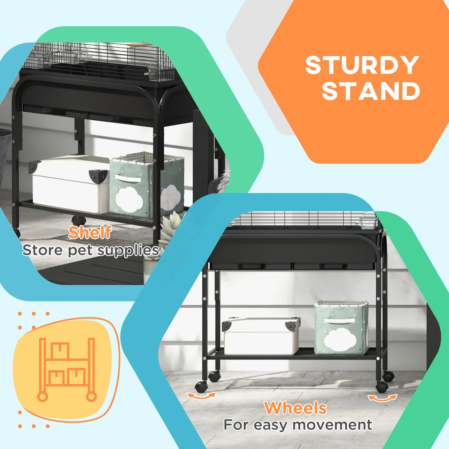 51" Bird Cage with Rolling Stand, Toys, for Budgies Canaries Finches, Black Bird Cages at Gallery Canada