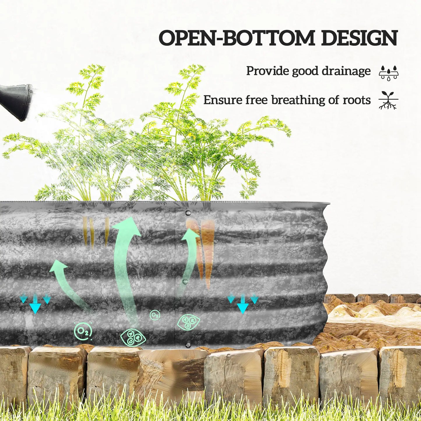 7.9 x 2 x 1ft Galvanized Raised Garden Bed, Metal Planter Box, Silver Galvanized Planter Boxes at Gallery Canada