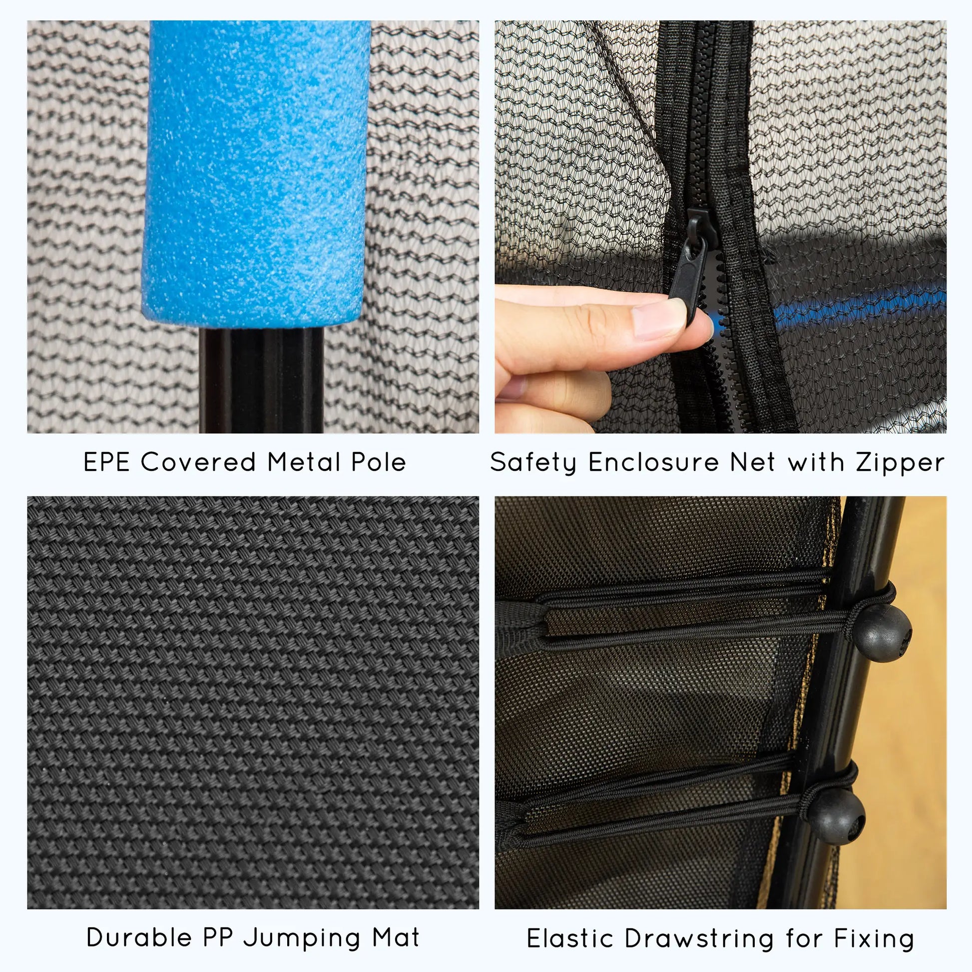 64 Inch Kids Trampoline with Enclosure Net, for Ages 3-10, Blue Trampolines at Gallery Canada