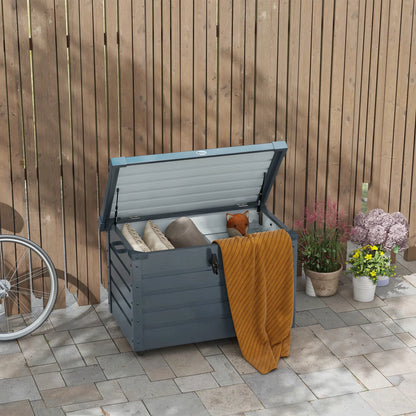 78 Gallon Waterproof Outdoor Storage Box With Wheels, Dark Grey Patio Storage Boxes at Gallery Canada