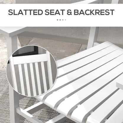 3 Pc Outdoor Rocking Chair Set, Wooden Patio Chairs with Table, White Outdoor Rocking Chairs at Gallery Canada