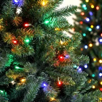 6Ft Prelit Christmas Tree, Warm White & Multi-Colour LEDs, Colorado Blue Spruce