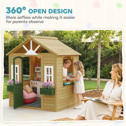 Wooden Kids Playhouse, Outdoor Garden, Indoor Playroom, Ages 3-8 Play Houses at Gallery Canada