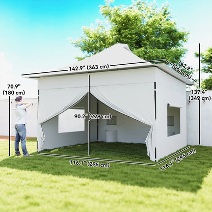 12 x 12 ft Pop Up Canopy Tent, UPF50+ 420D Outdoor Shelter, Silver Pop Up Canopies at Gallery Canada