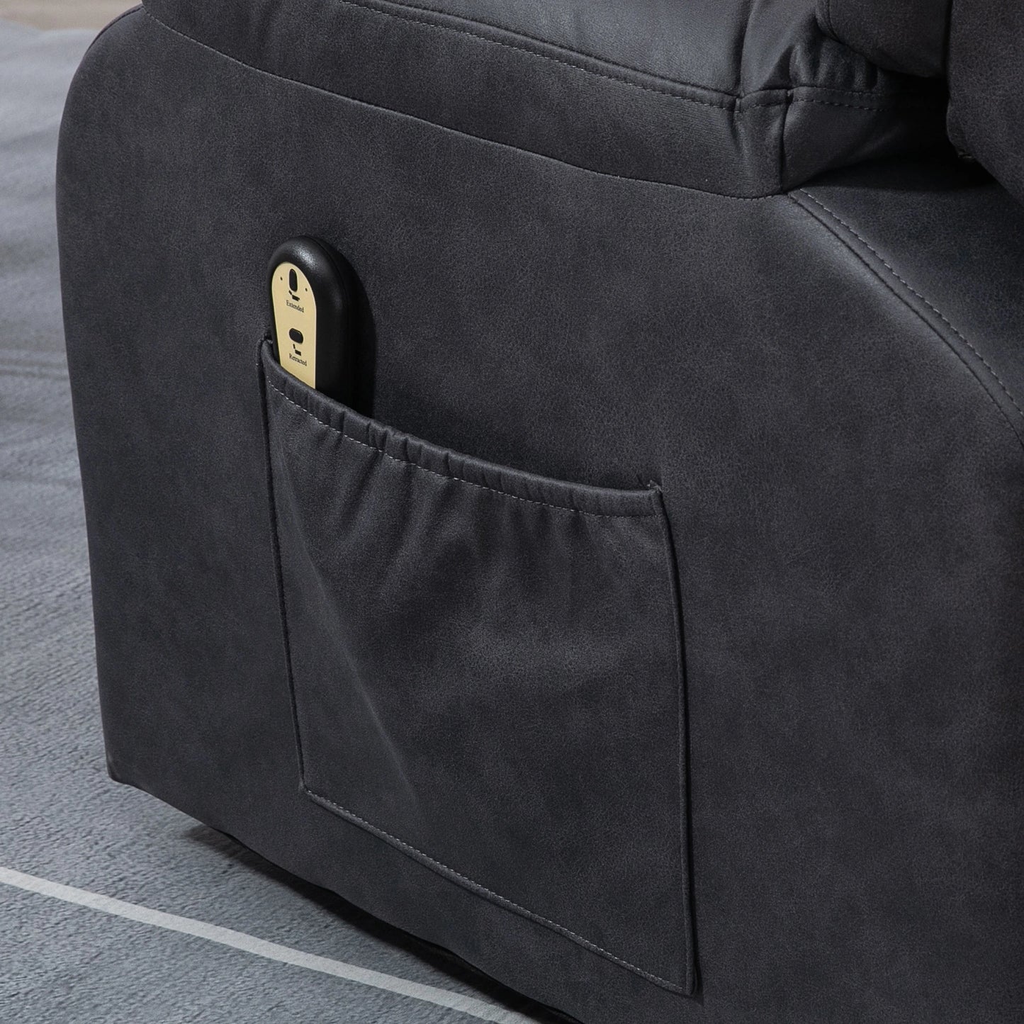 Electric Recliner Chair, Microfibre Upholstery, Remote, Charcoal Grey Electric Power Lift Chairs at Gallery Canada