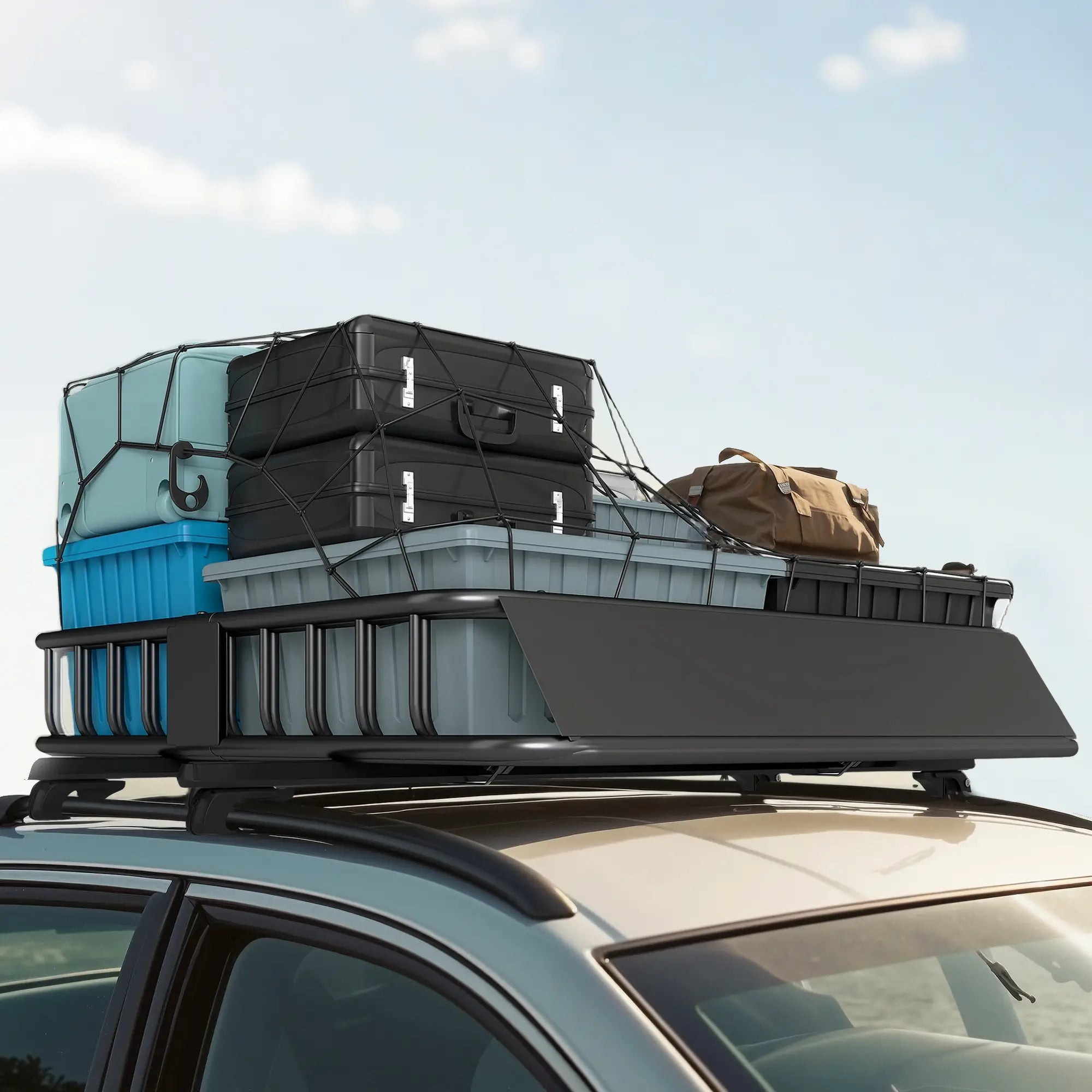 Universal Roof Rack Basket, 200lbs Steel Cargo Carrier, 43.5