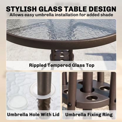 6 Piece Outdoor Dining Set For 4 With Umbrella, Cream Outdoor Dining Sets at Gallery Canada