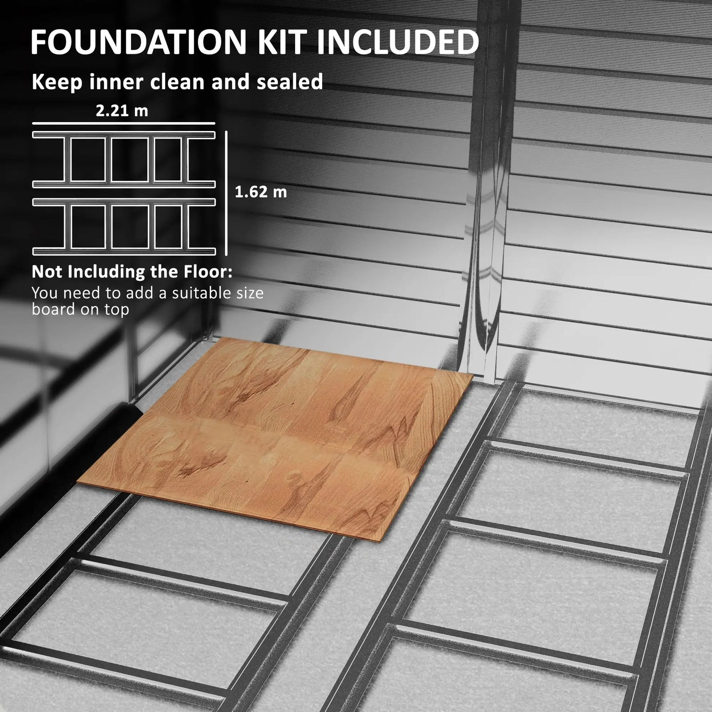 8' x 7' Outdoor Storage Shed, Galvanized Steel, Lockable Doors, Floor Frame Sheds at Gallery Canada