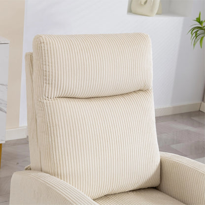 Manual Fabric Recliner Chair, Single Reclining Sofa, Padded Seat, Beige Sofas & Reclining Chairs at Gallery Canada