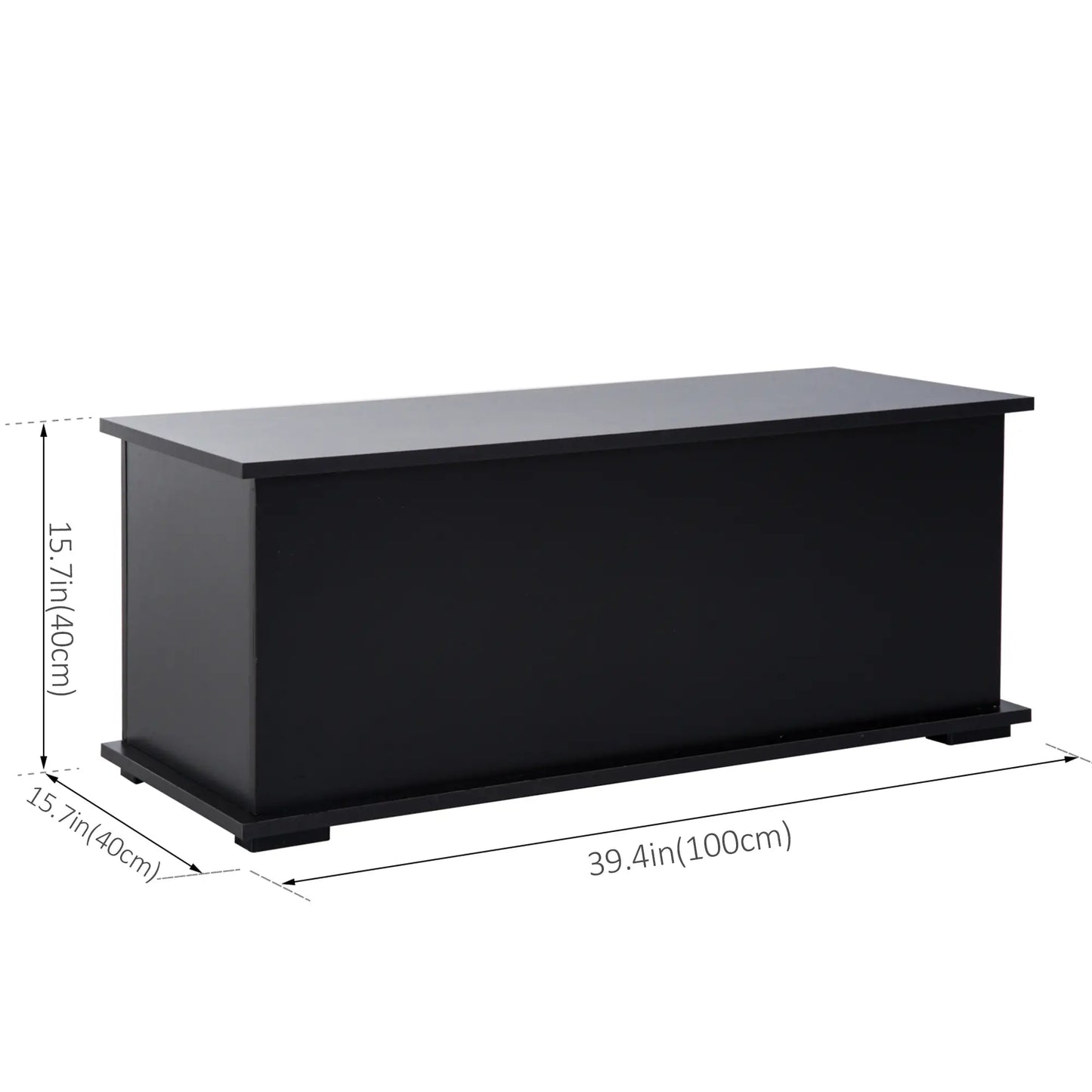 39.5" Storage Chest, 2 Safety Hinges, Flip-Top Lid, Black Storage Cabinets at Gallery Canada