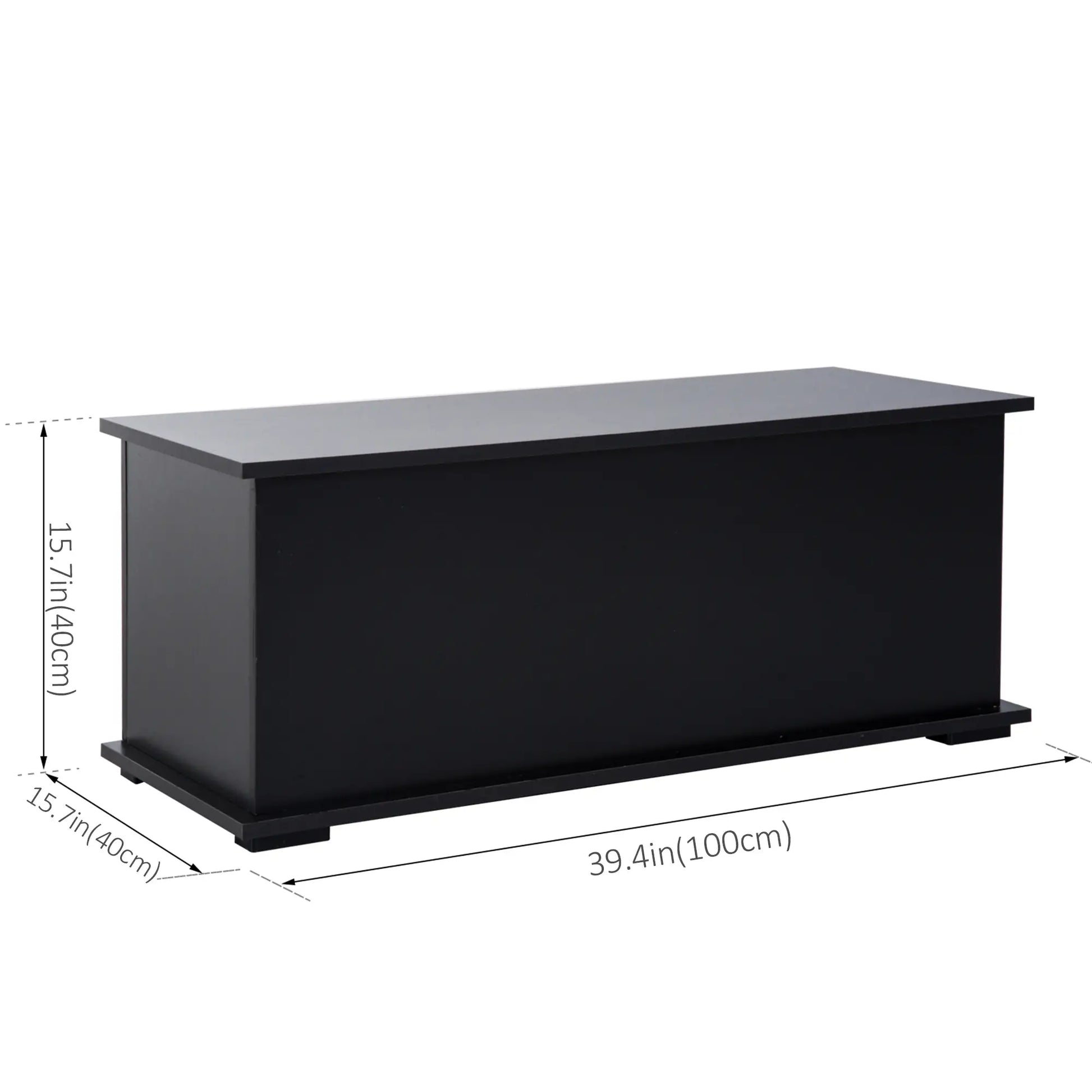 39.5" Storage Chest, 2 Safety Hinges, Flip-Top Lid, Black Storage Cabinets at Gallery Canada