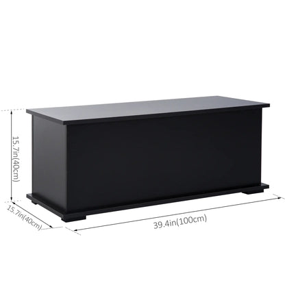 39.5" Storage Chest, 2 Safety Hinges, Flip-Top Lid, Black Storage Cabinets at Gallery Canada