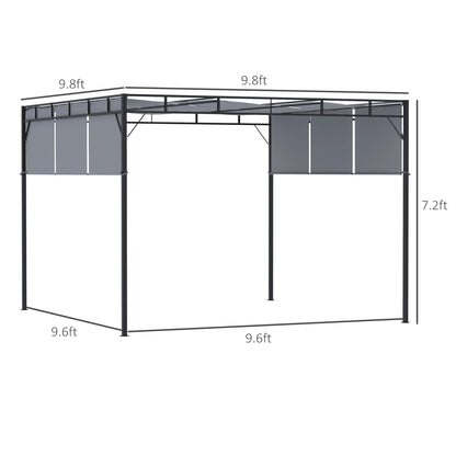 10' x 10' Retractable Pergola Canopy, Steel Frame, Dark Grey Pergolas at Gallery Canada